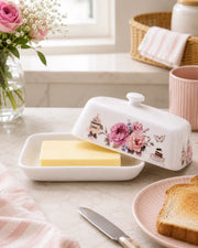 Parisian Rose Café Butter Dish