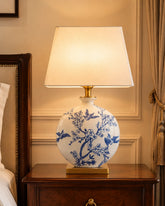 Azure Blossom Round Table Lamp 