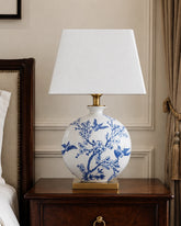 Azure Blossom Round Table Lamp 