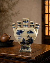 Blue Willow Multi Neck Heritage Vase 