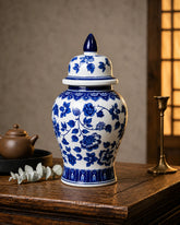 Lotus Vine Decorative Temple Jar 
