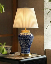 Regal Indigo Floral Table Lamp 