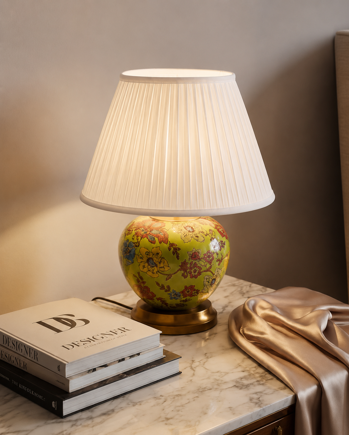 Classic Floral Ceramic Table Lamp 