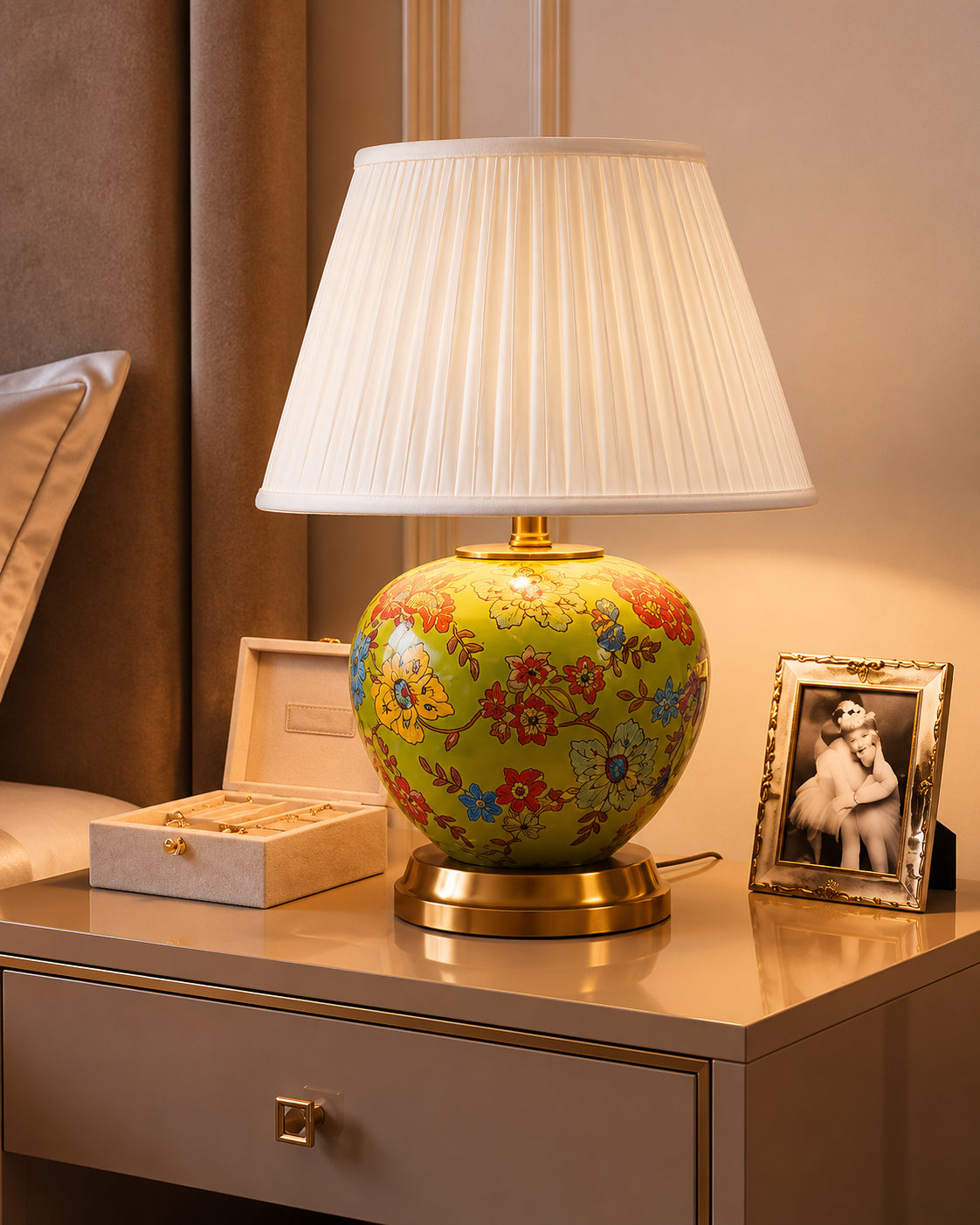 Classic Floral Ceramic Table Lamp 