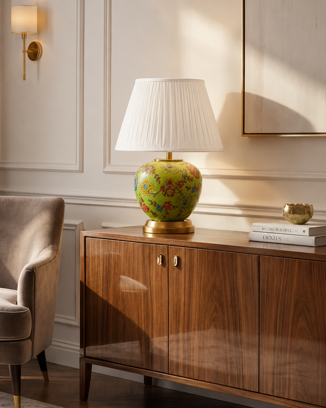 Classic Floral Ceramic Table Lamp 