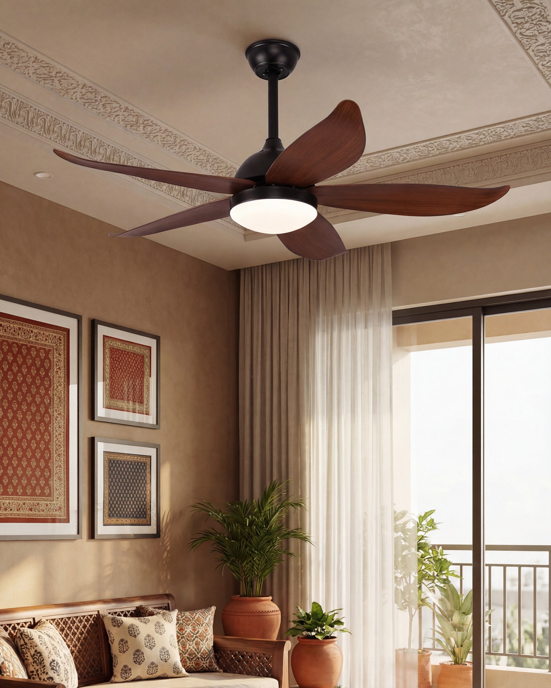 Skyline Ceiling Fan + Chandelier Light (with Remote Control) 