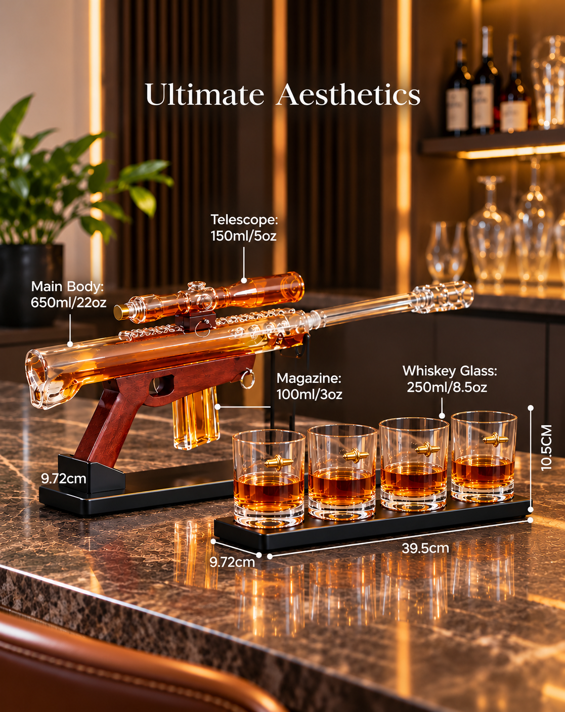The Sharpshooter's Reserve Whiskey Decanter Set