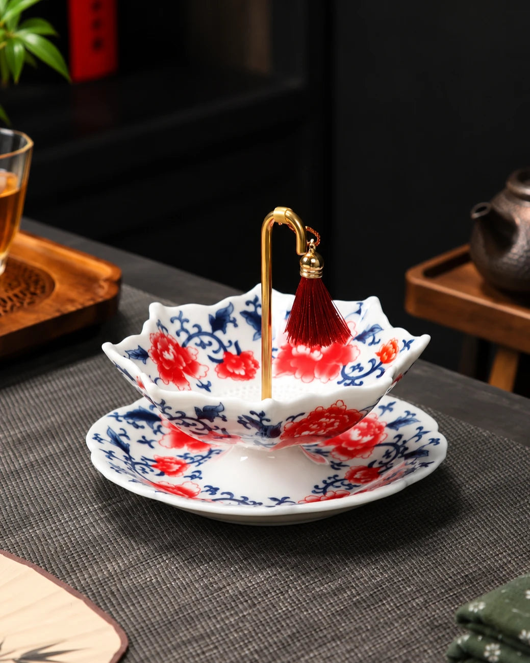 Umbrella Tea Strainer Filter w/ Matching Base