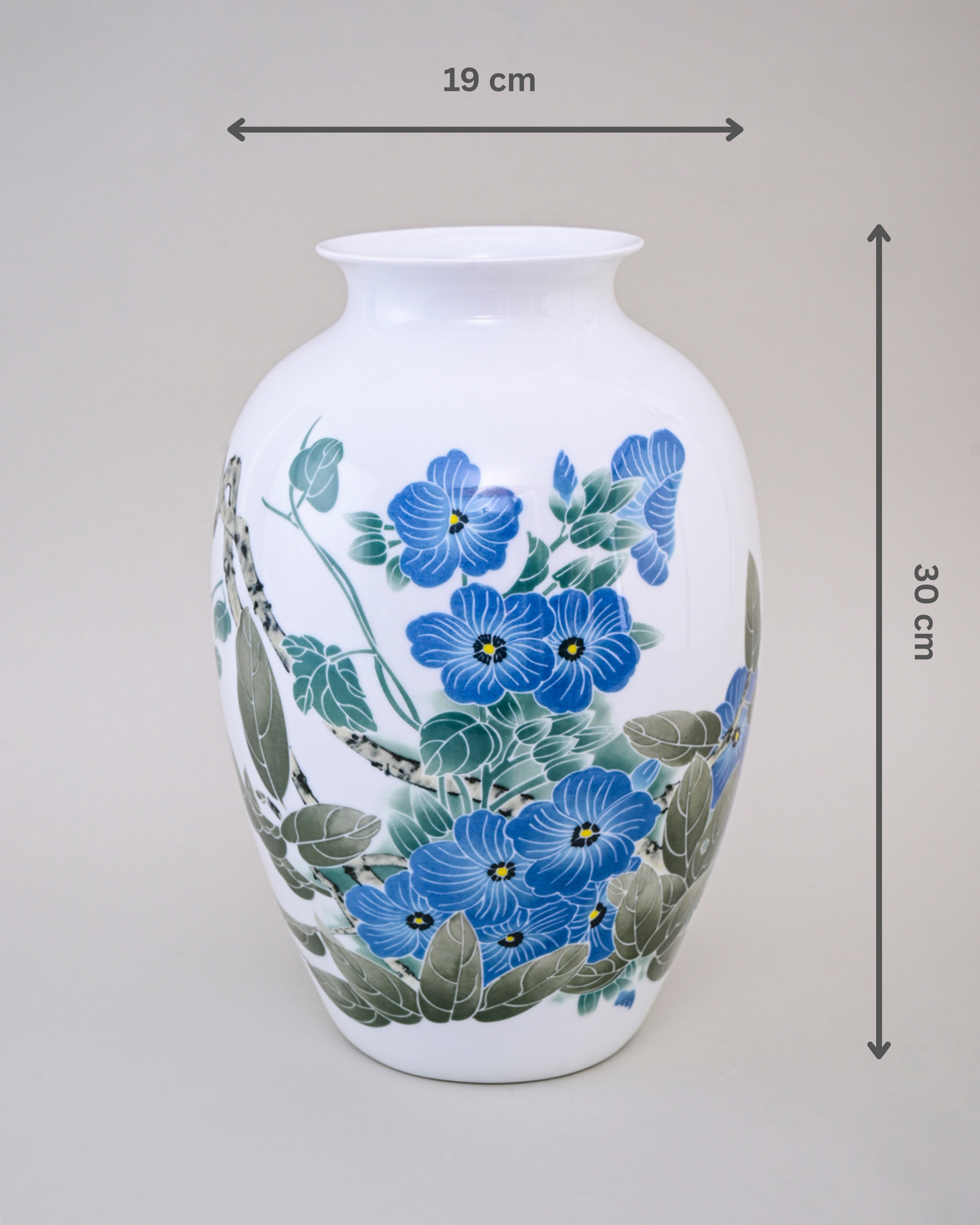 Fencai Blue Blossom Bone China Vase 