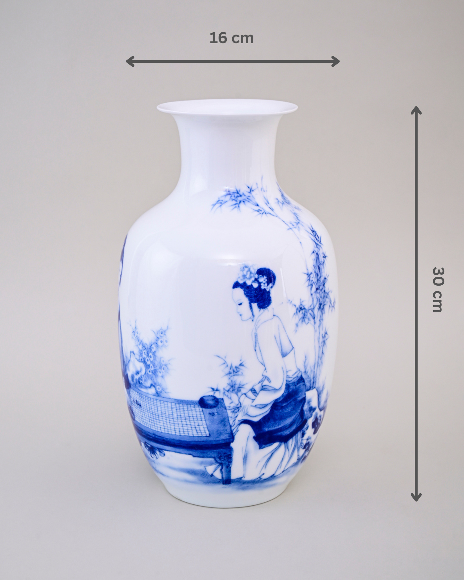 Vintage Oriental Charm Handcrafted Bone China Vase 