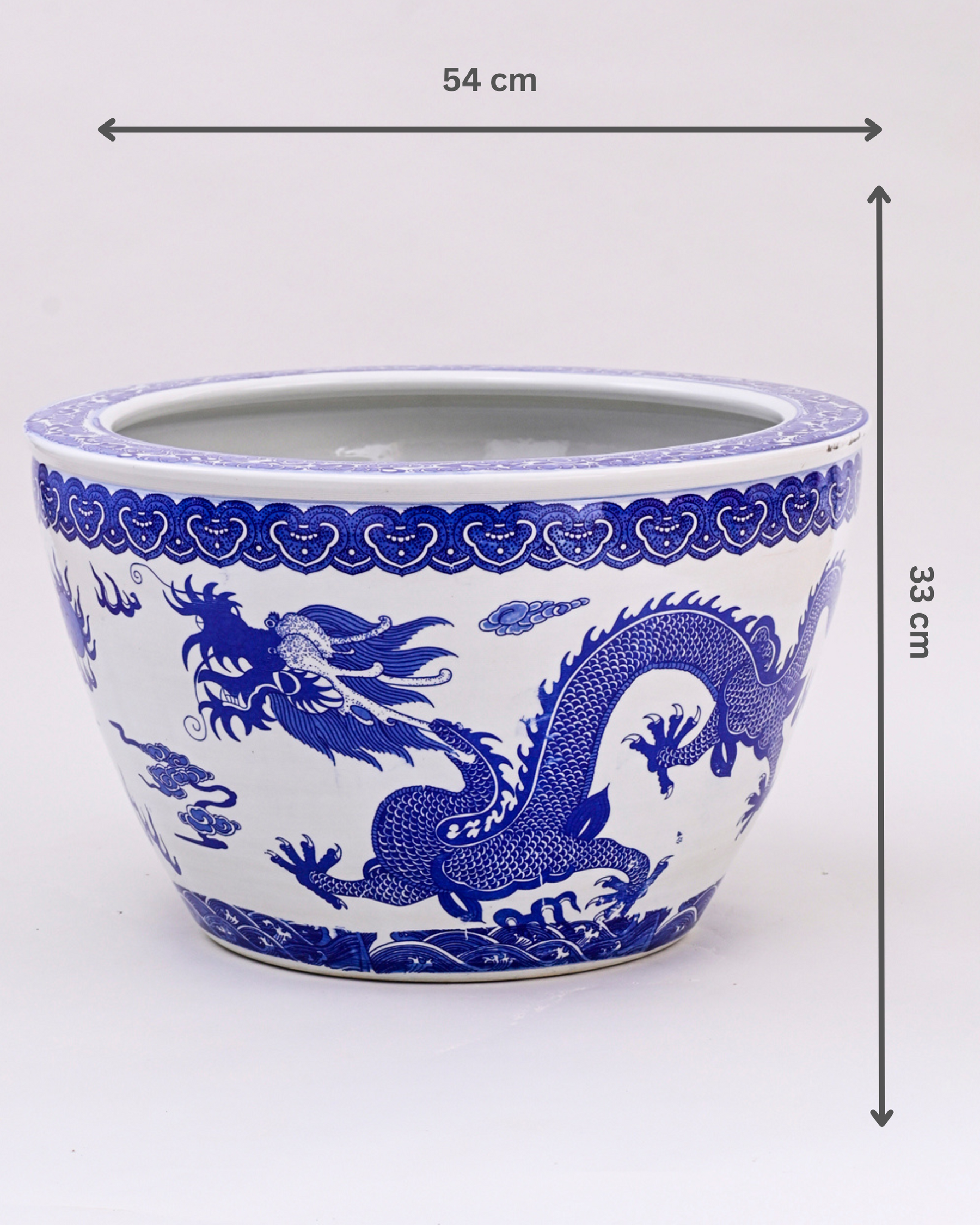 Imperial Dragon Blue & White Planter 