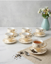 Whispering Meadow Tea Cup With Saucer - Set Of 6 