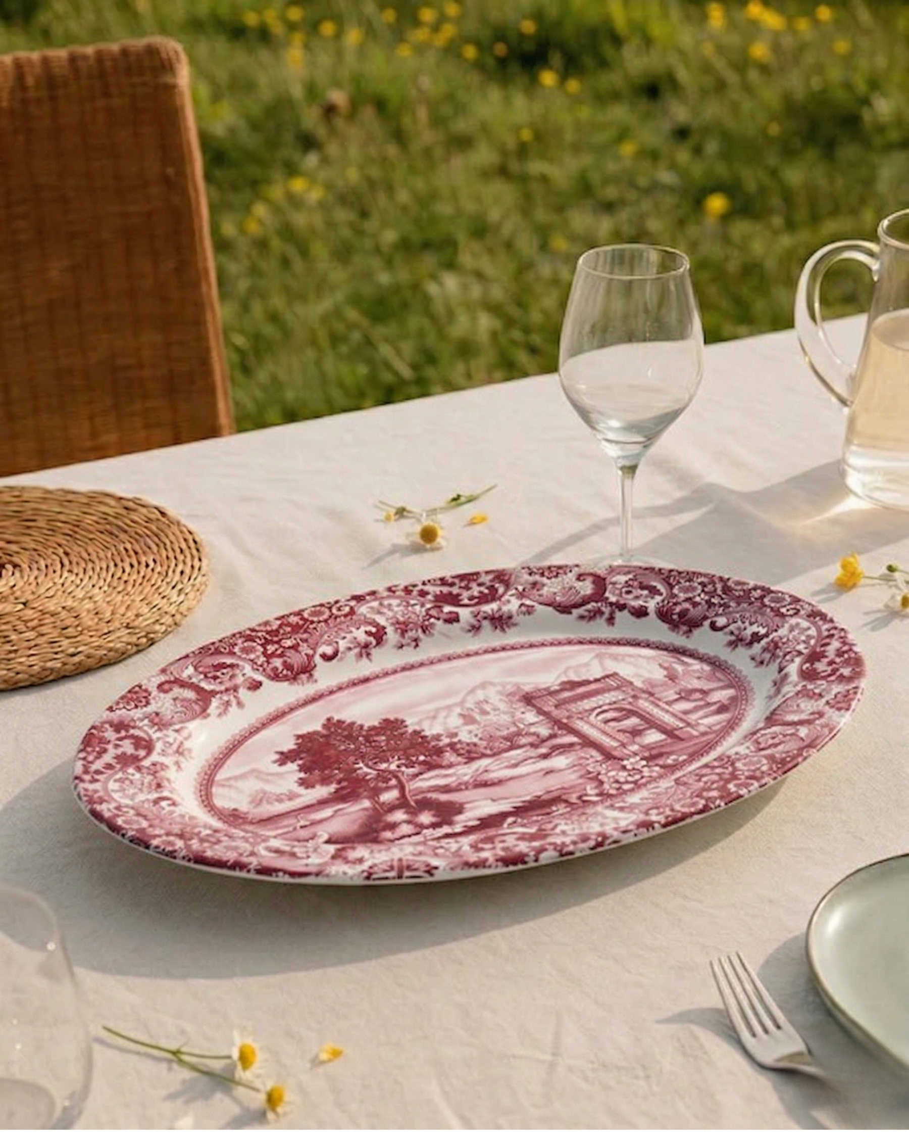 Roman Pink Ceramic Platter 