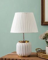 Regal Ribbed Table Lamp - White 