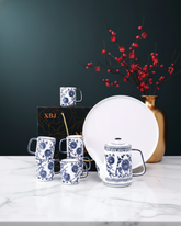 Blue Blossom Ceramic Tea Set - 8 Piece 