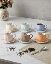 Cupful of Colors Tea Cup With Saucer - Set Of 6 