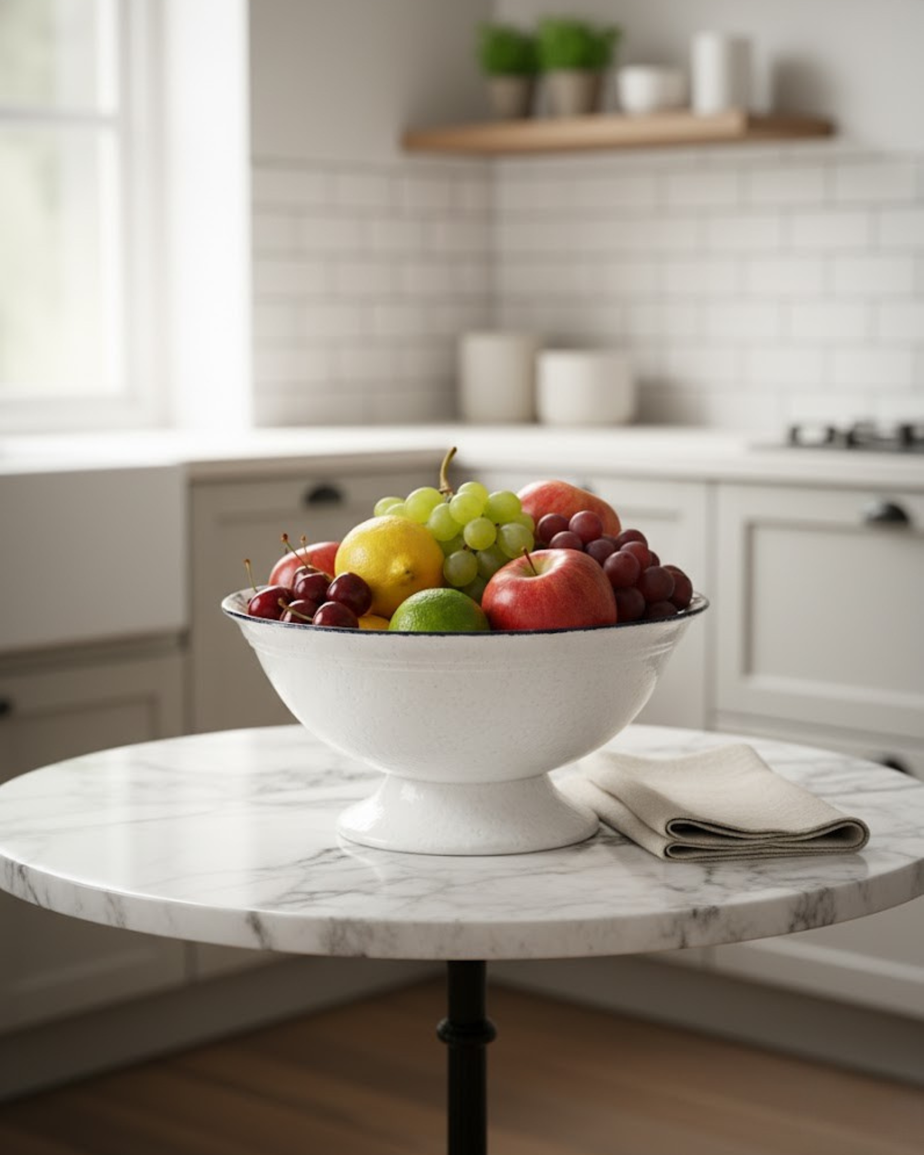 Blue Blossom Footed Ceramic Bowl 