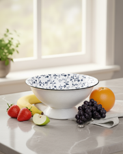 Blue Blossom Footed Ceramic Bowl
