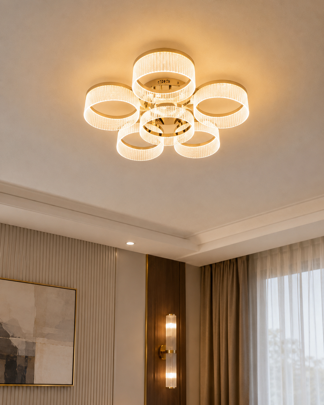 Elvara Celestial Rings Chandelier - 6 Rings