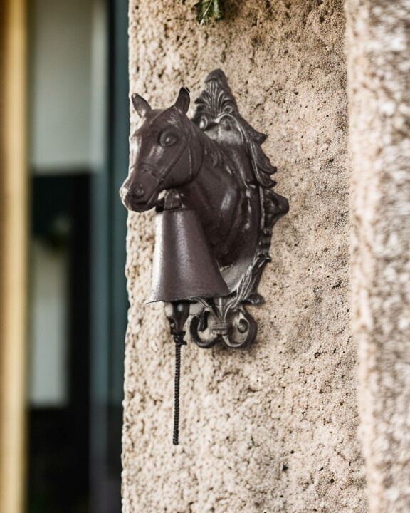 Ornate Horse - Cast Iron Wall Mounted Bell - The Decor Kart