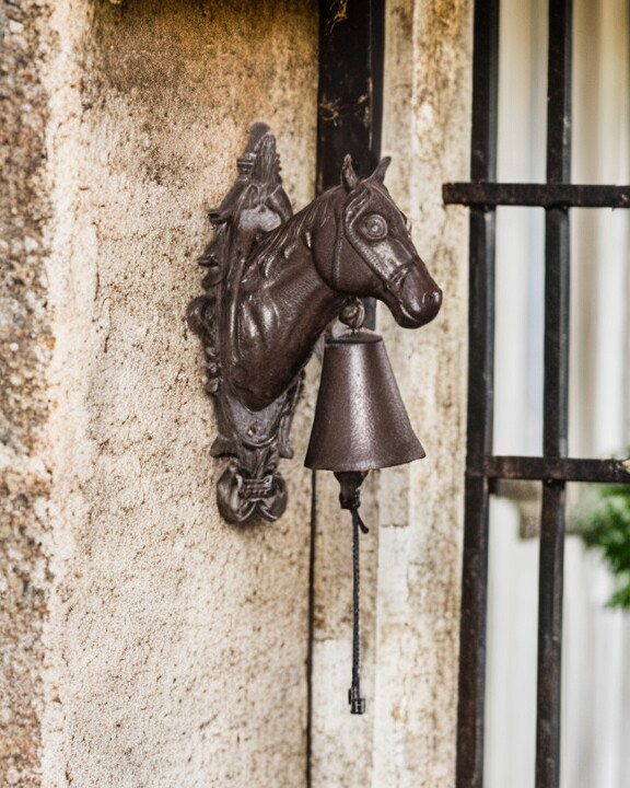 Ornate Horse - Cast Iron Wall Mounted Bell - The Decor Kart
