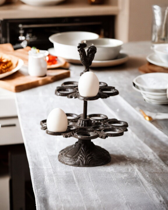 Rooster Cast Iron Egg Display - The Decor Kart