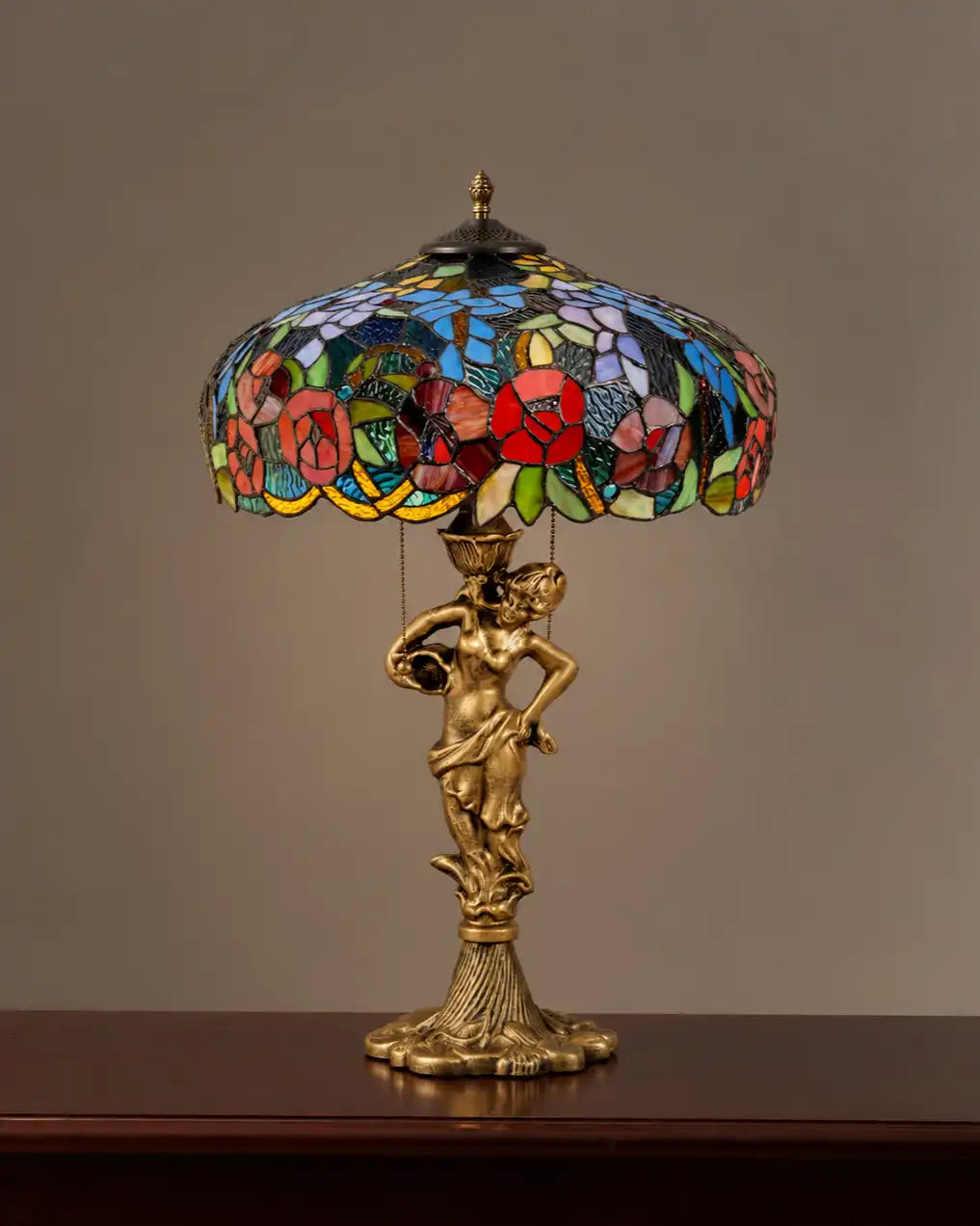 Nouveau Muse Tiffany Table Lamp