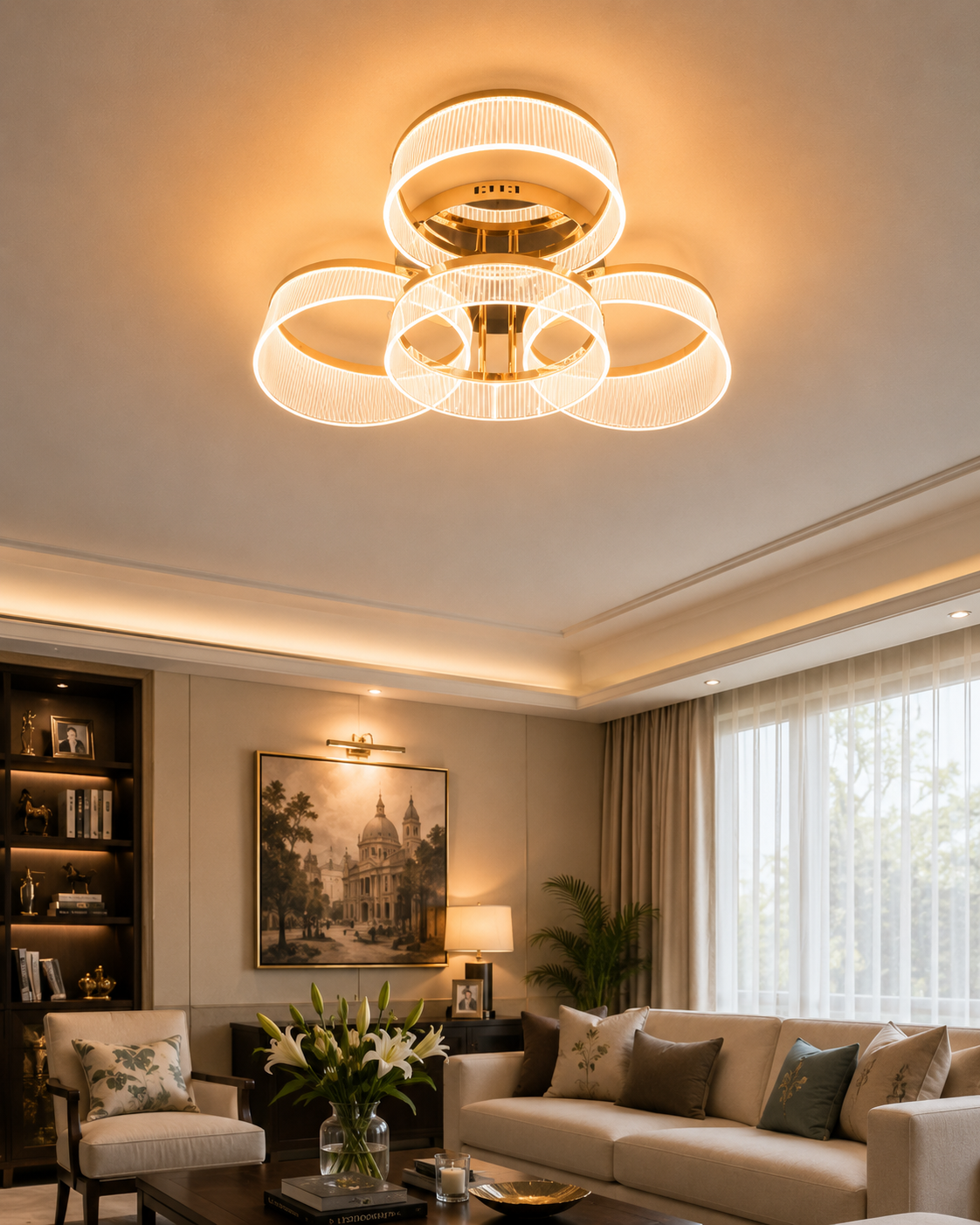 Elvara Celestial Rings Chandelier - 4 Rings
