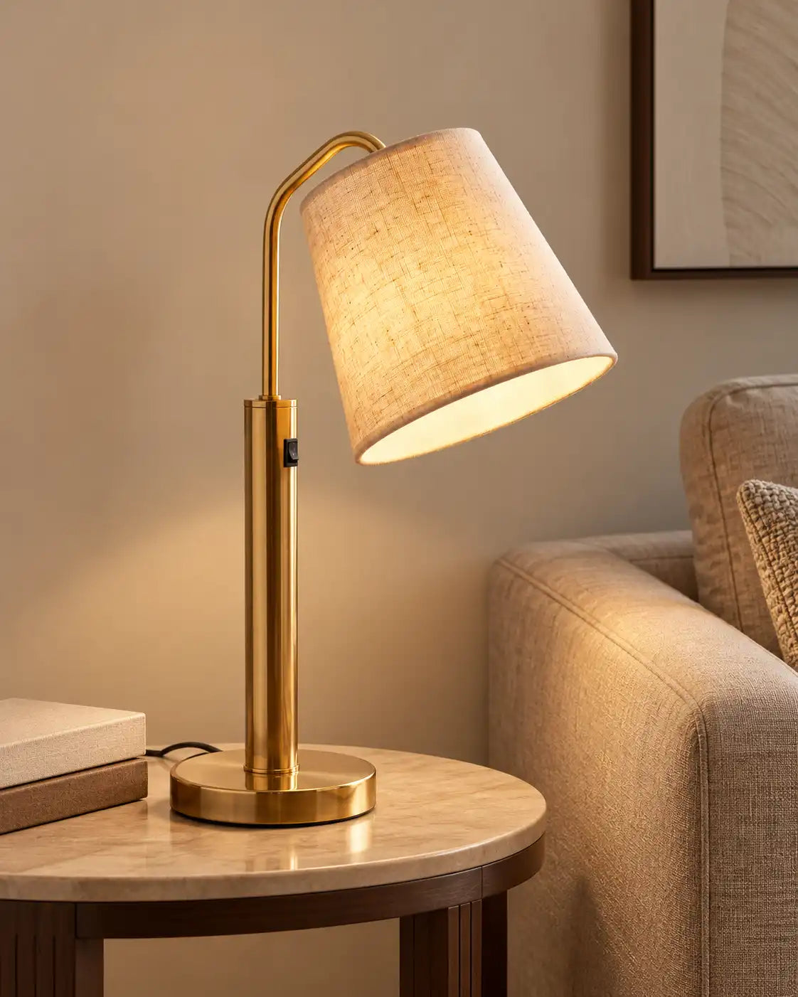 Woven Ember Brass Table Lamp