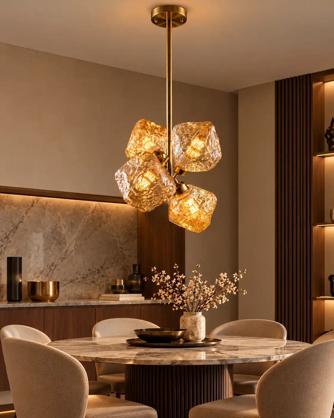 Emberstone Sculptural Glass Pendant Light