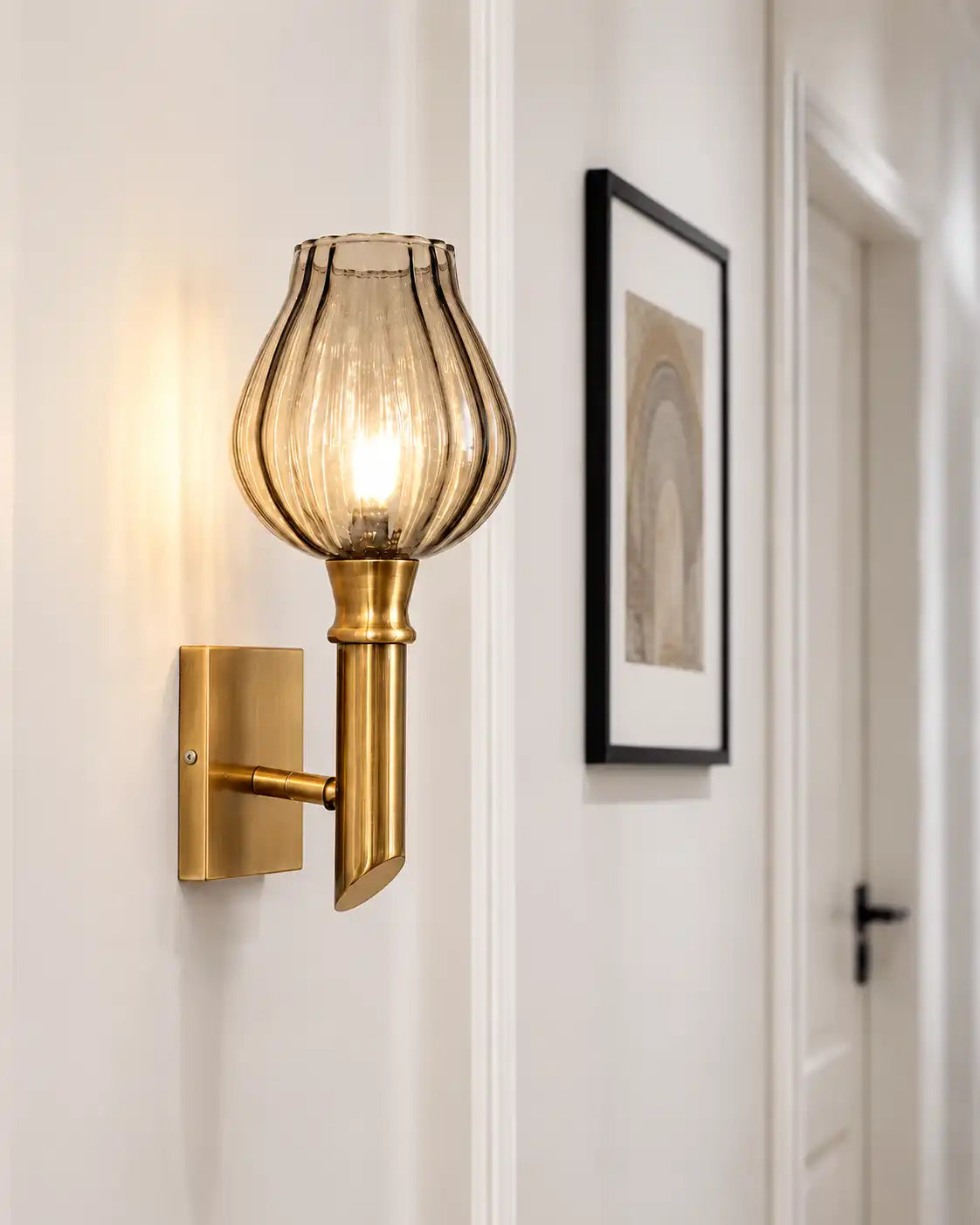 Rivelle Rose Glass Wall Light - Smoke