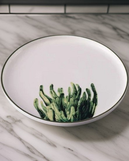 The Foliage - Green Outlined Dinner Plate