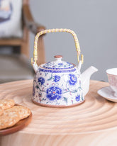 Blue Orchid Ceramic Tea Kettle 