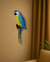 Wall Mounted Macaw Parrot Figurine - Blue 