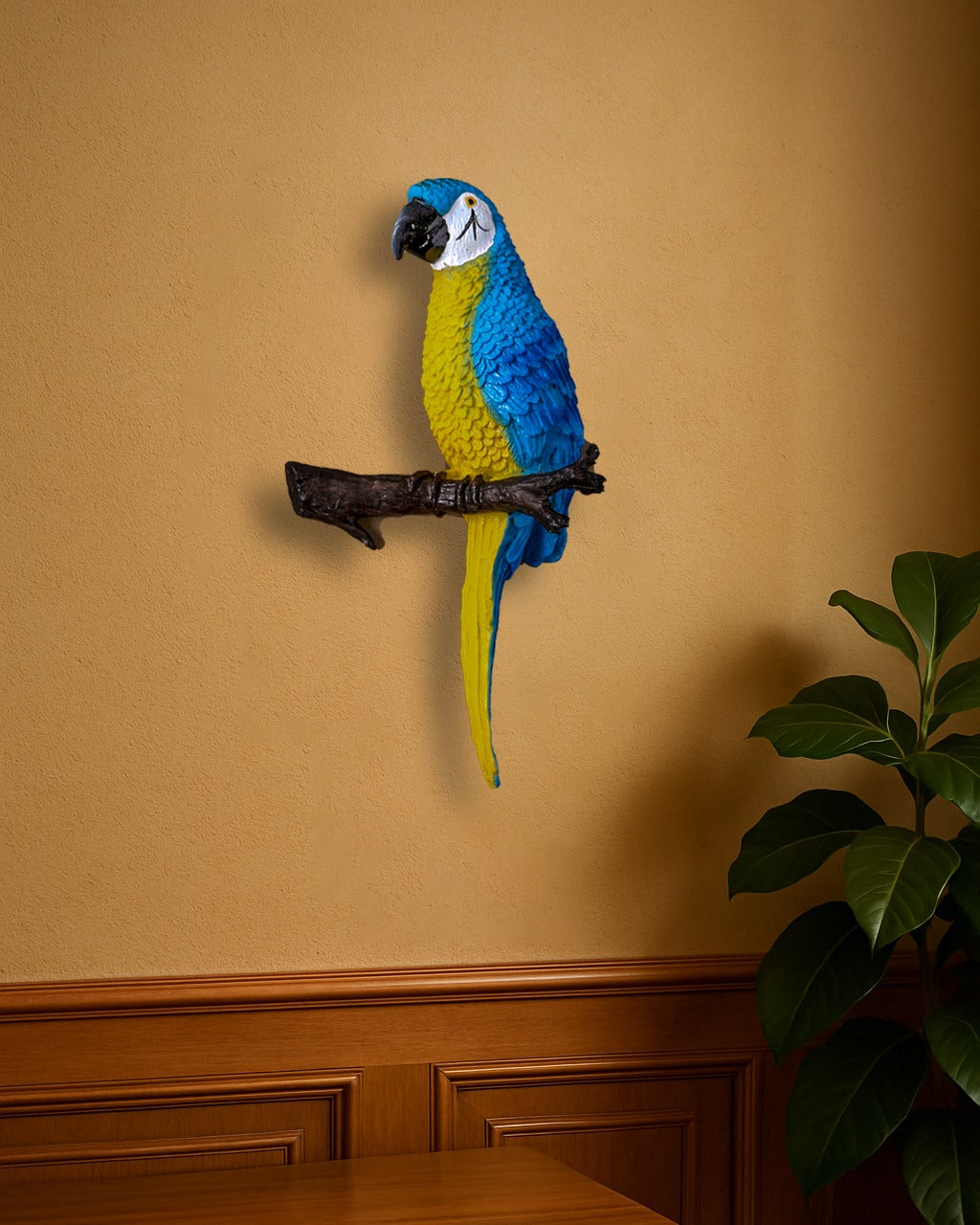 Wall Mounted Tropical Macaw Figurine 