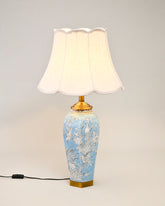 Floral Glazed Ceramic Table Lamp 