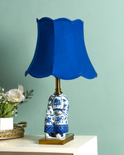 Blue Ceramic Figurine Table Lamp