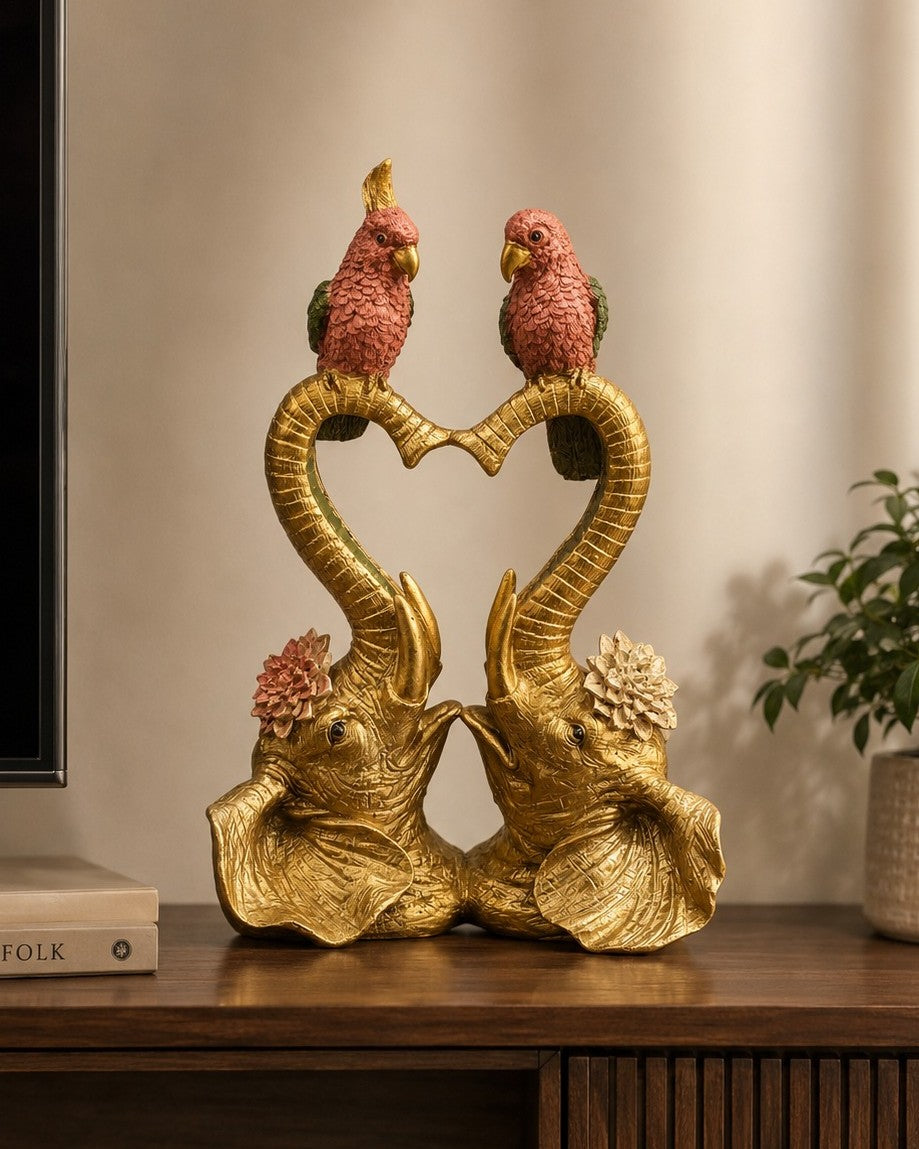 Eternal Love Elephant & Bird Figurine Set 