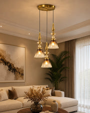 Transitional 3-Light Staggered Cluster Pendant Light