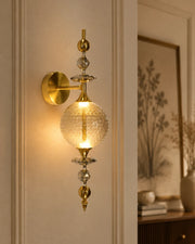 The Spindle Drop Textured Glass Wall Light - Smoke