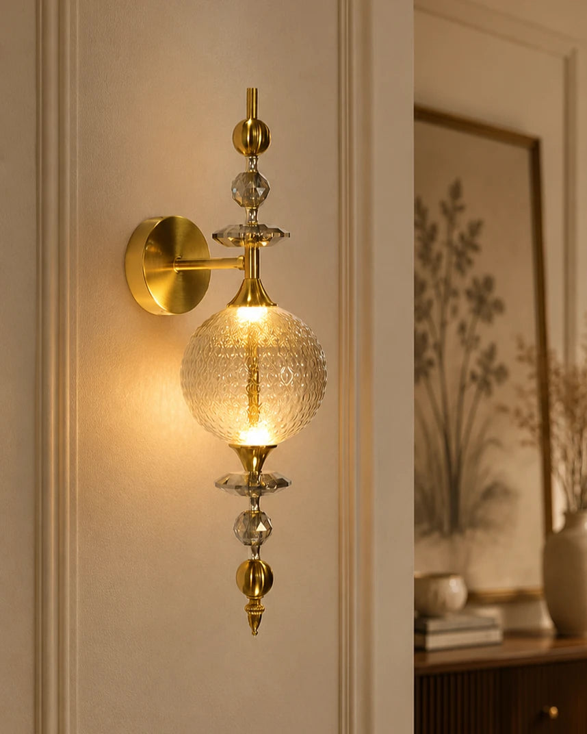 The Spindle Drop Textured Glass Wall Light - Smoke