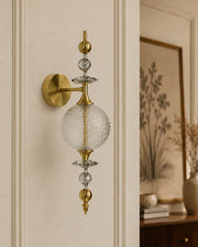 The Spindle Drop Textured Glass Wall Light - Smoke