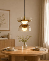 Aura Dual-Tier Smoke Glass Pendant Light 