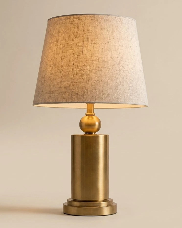 Brushed Brass Cylinder Table Lamp 