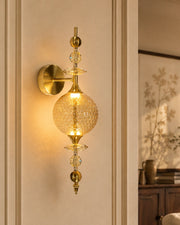 The Spindle Drop Textured Glass Wall Light - Amber