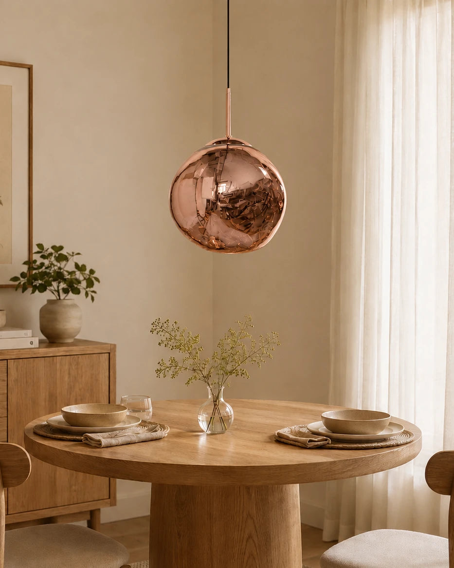 Molten Amber Asymmetrical Glass Pendant Light