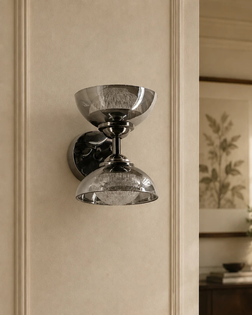 Aura Dual-Tier Smoke Glass Wall Light