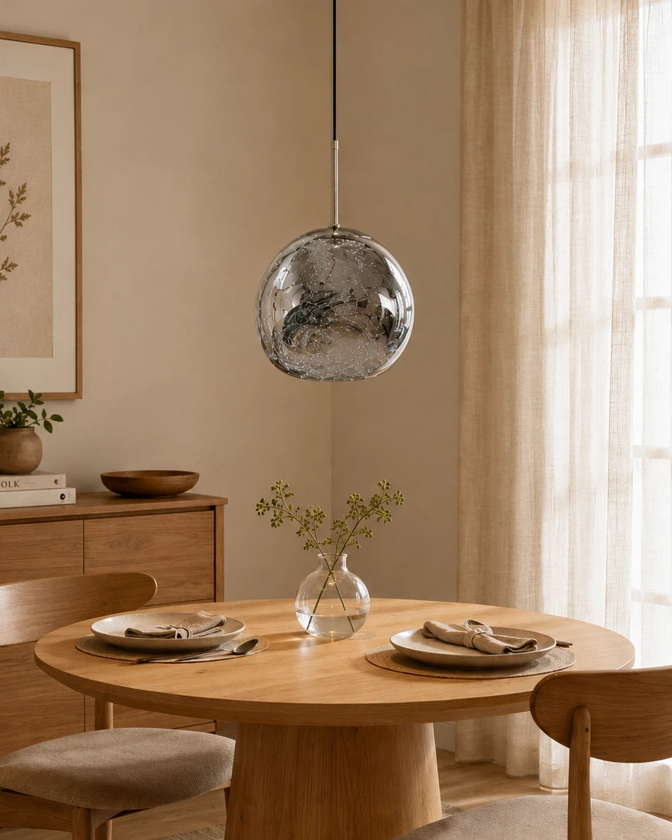 Molten Smoke Asymmetrical Glass Pendant Light