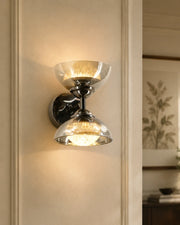 Aura Dual-Tier Smoke Glass Wall Light
