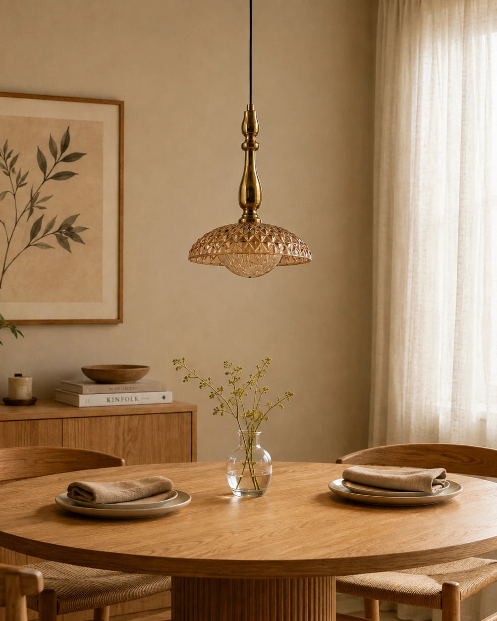 The Heirloom Cut-Glass Pendant Light - Amber